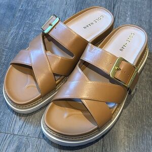 Cole Haan Fraya Slide Sandal Dark Caramel Womens Size 8 Brand New
